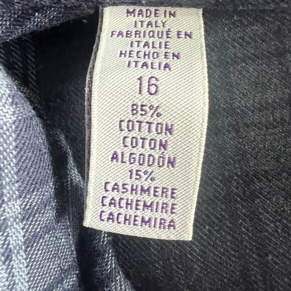 Ralph Lauren Purple Label Men's Blue Plaid Button-Down, Size 16 - Picture 4 of 4